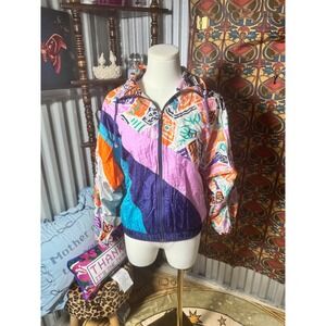Vintage Sergio Tacchini Windbreaker Jacket 90s Abstract Colorful
